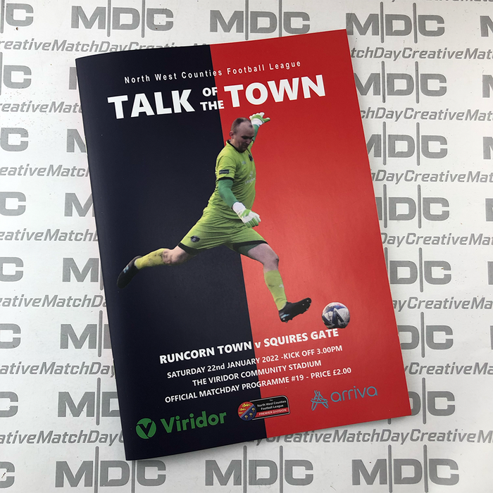 2021/22 #20 Runcorn Town v Squires Gate 22.01.22 NWCFL Programme