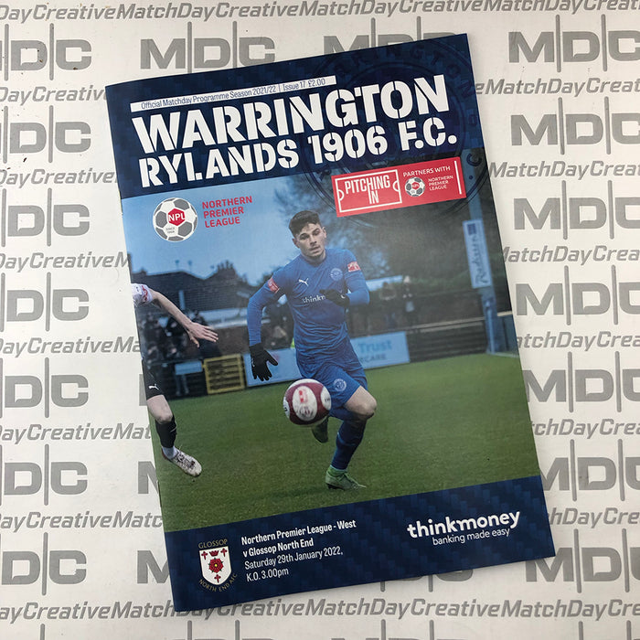 2021/22 #16 Warrington Rylands v Glossop North End 29.01.22 NPL Programme