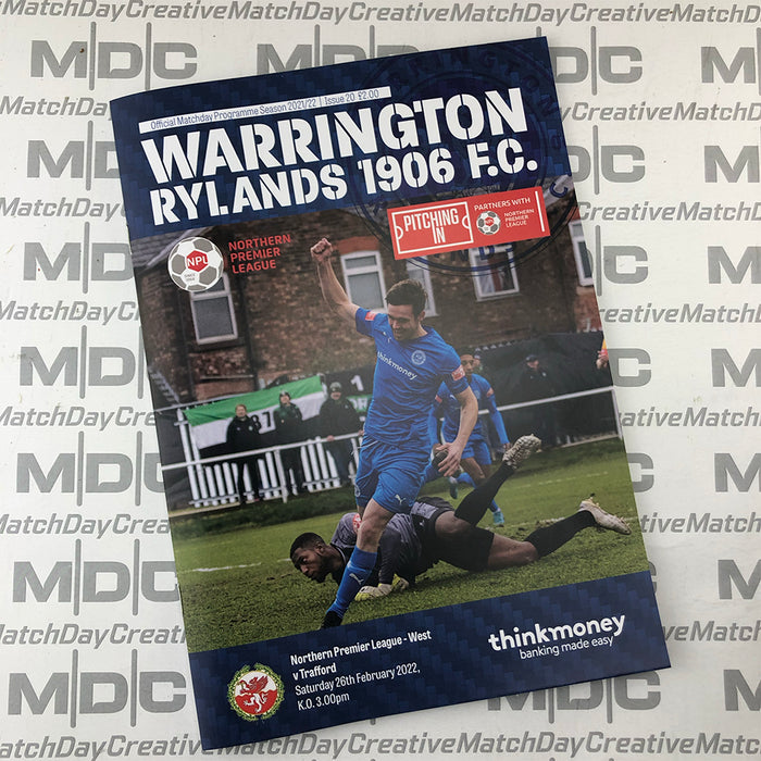 2021/22 #20 Warrington Rylands v Trafford 26.02.22 NPL Programme