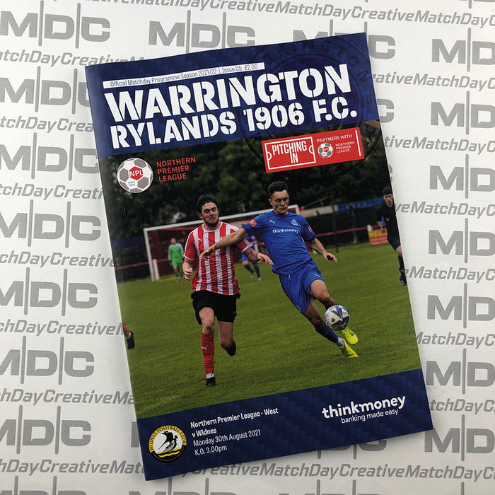 2021/22 #05 Warrington Rylands v Widnes 30.08.21 NPL Programme