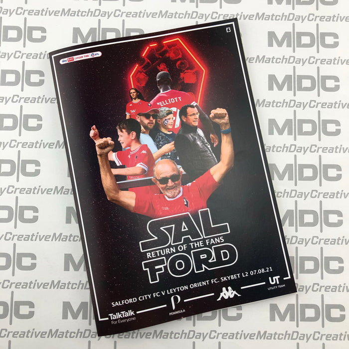 2021/22 #01 Salford City v Leyton Orient SkyBet League 2 07.08.21 Programme