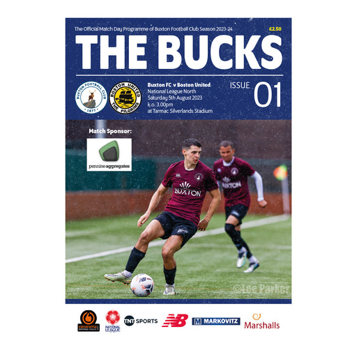 2023/24 #01 Buxton v Boston United National League North 05.08.23 Programme