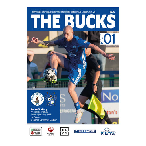 2025/26 #01 Buxton v Bury Pre-Season Friendly 19.07.25 Programme
