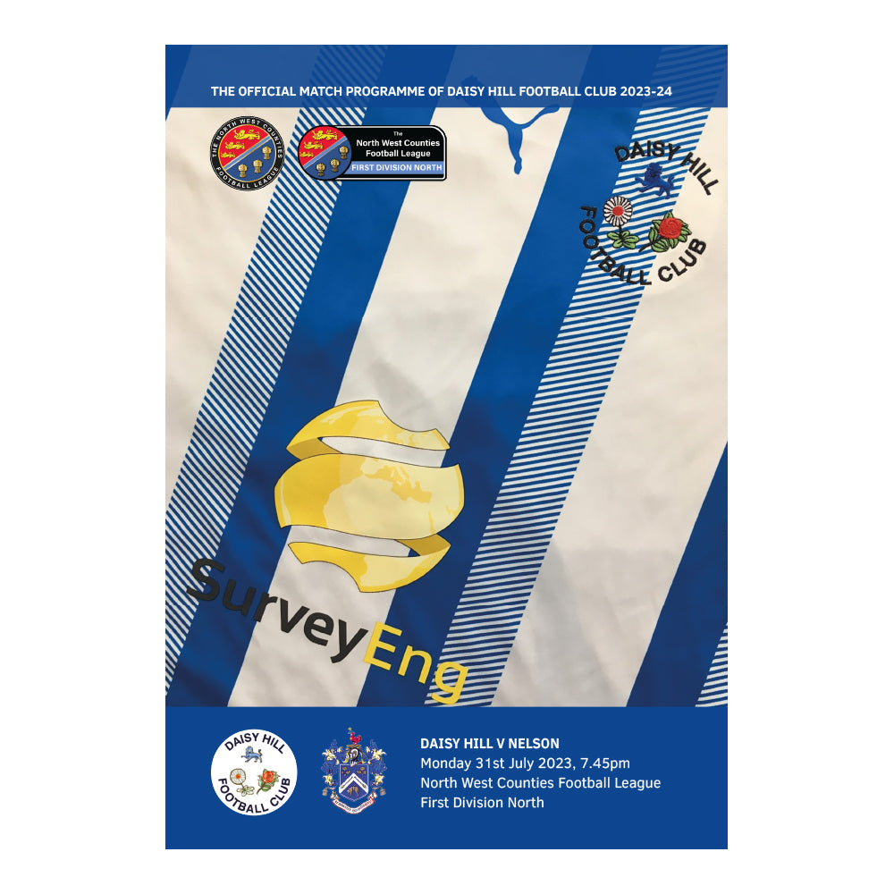 2023/24 01 Daisy Hill v Nelson NWCFL 31.07.23 Programme — MatchDayCreative