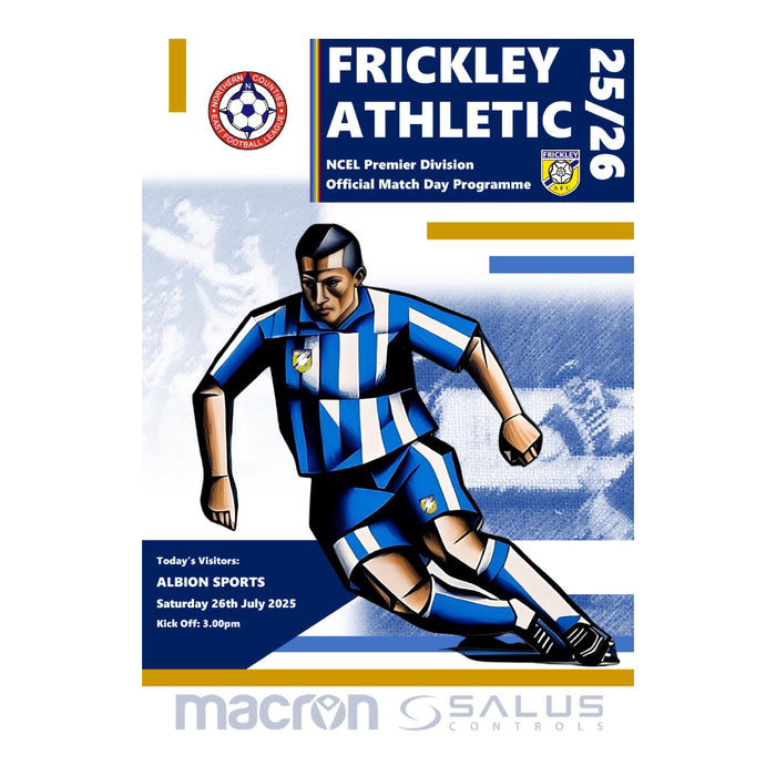 2025/26 01 Frickley Athletic v Albion Sports 26.07.25 NCEL Premier Division Printed Programme
