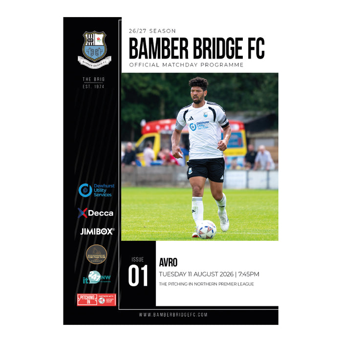 2026/27 #01 Bamber Bridge v Avro NPL 11.08.26 Print Programme