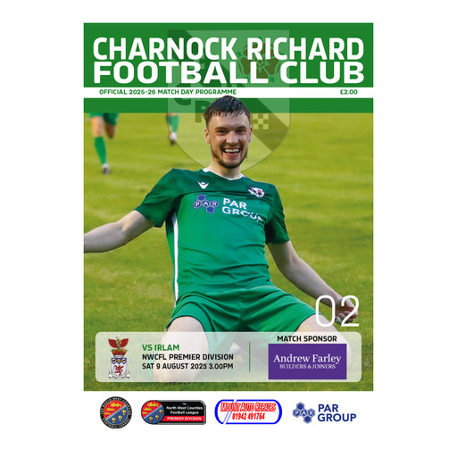 2025/26 #02 Charnock Richard v Irlam 09.08.25 NWCFL Programme