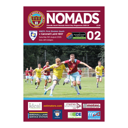 2025/26 #02 Digital Cheadle Heath Nomads v Cammell Laird NWCFL 09.08.25 Digital PDF Programme