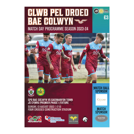 2023/24 #02 Colwyn Bay v Caernarfon Town JD Cymru Premier 13.08.23 Programme