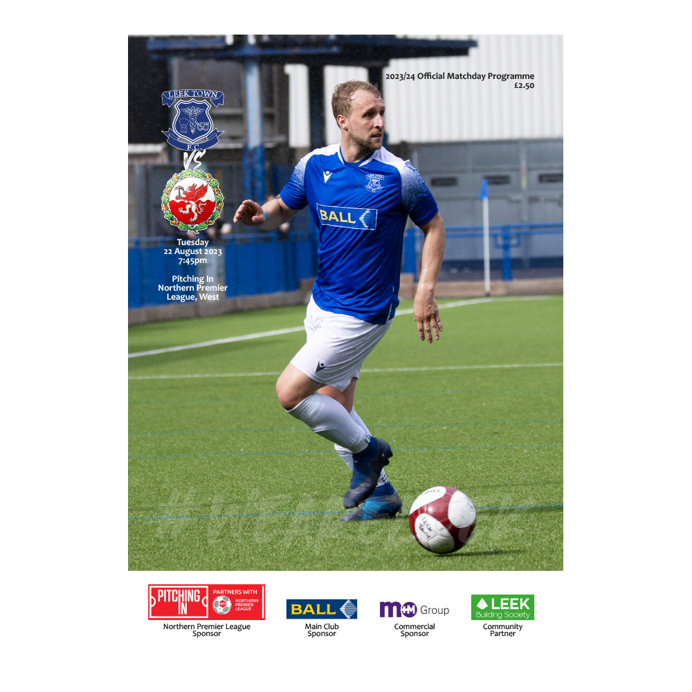 2023/24 02 Leek Town v Trafford NPL West 22.08.23 Programme