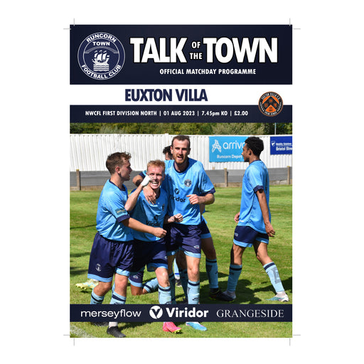 2023/24 #02 Runcorn Town v Euxton Villa 01.08.23 NWCFL Programme