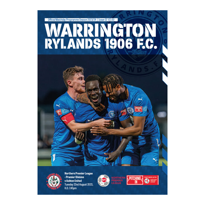 2023/24 #02 Warrington Rylands v Ashton United 22.08.23 NPL West Programme