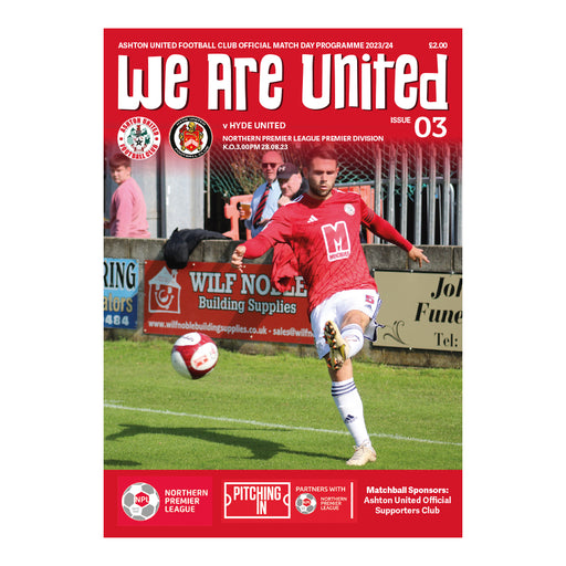 2023/24 #03 Ashton United v Hyde United NPL 28.08.23 Programme