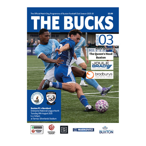 2025/26 #03 Buxton v Hereford National League North 19.08.25 Programme
