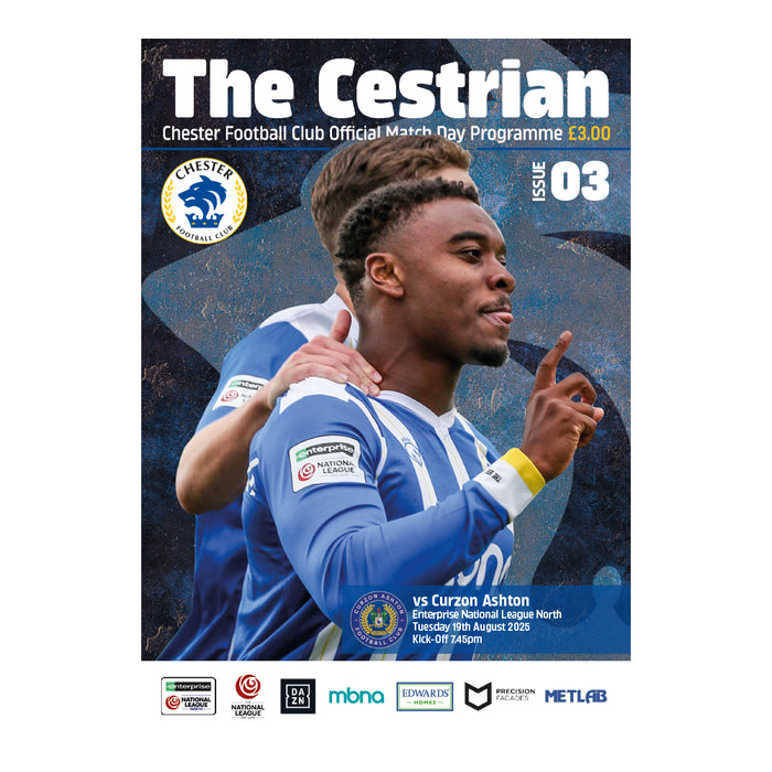 2025/26 #03 Chester v Curzon Ashton 19.08.25 National League North Printed Programme