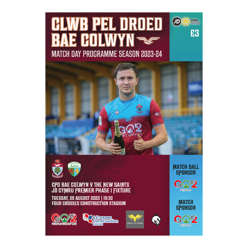 2023/24 #03 Colwyn Bay v The New Saints JD Cymru Premier 29.08.23 Programme