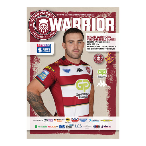 2025 #03 Wigan Warriors v Huddersfield Giants Betfred Super League 09.03.25 Digital Programme