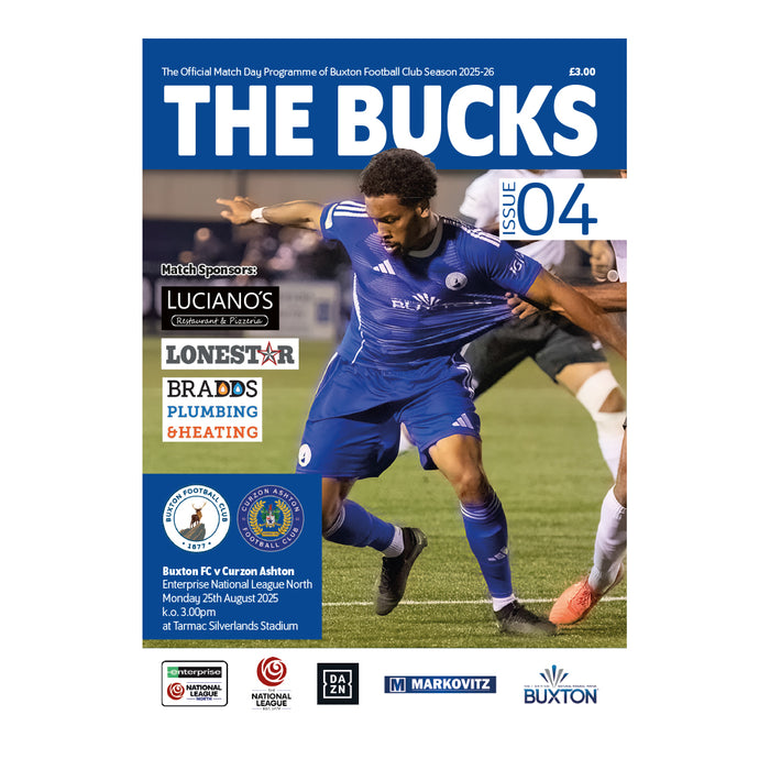2025/26 #04 Buxton v Curzon Ashton National League North 25.08.25 Programme