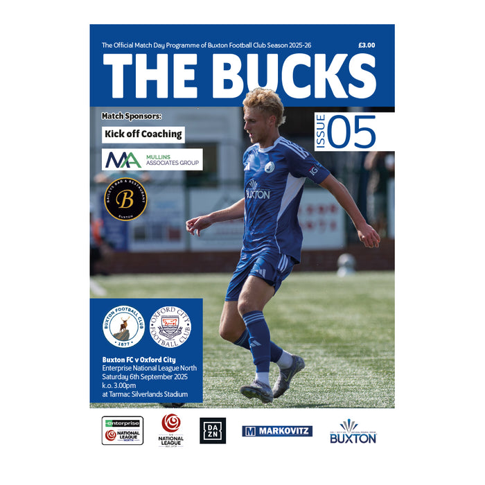 2025/26 #05 Buxton v Oxford City National League North 06.09.25 Programme