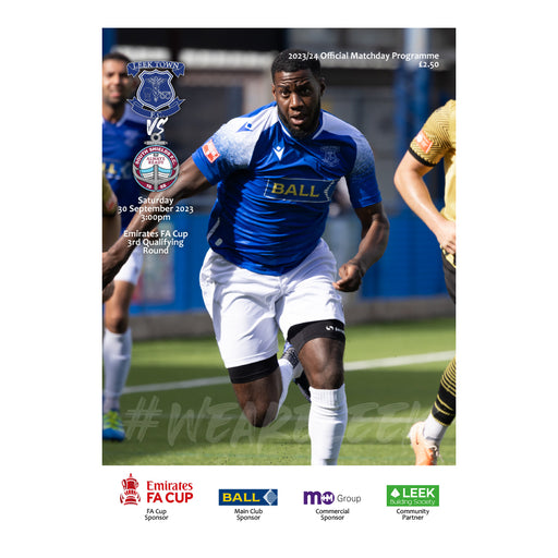 2023/24 #05 Leek Town v South Shields FA Cup 30.09.23 Programme