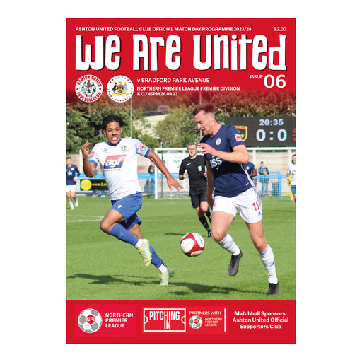 2023/24 #06 Ashton United v Bradford Park Avenue NPL 26.09.23 Programme