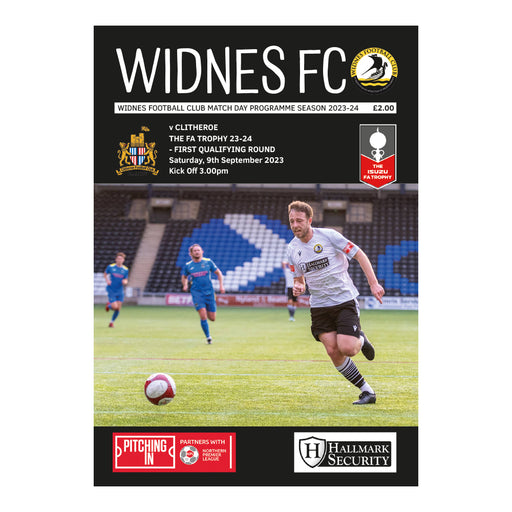 2023/24 #06 Widnes v Clitheroe FA Trophy 09.09.23 Printed Programme