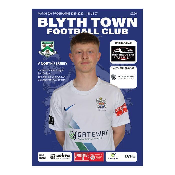 2025/26 07 Blyth Town v North Ferriby 04.10.25 Northern Premier League East Division Printed Programme