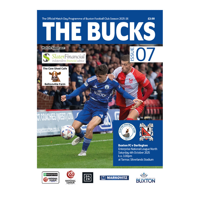 2025/26 #07 Buxton v Darlington National League North 04.10.25 Programme