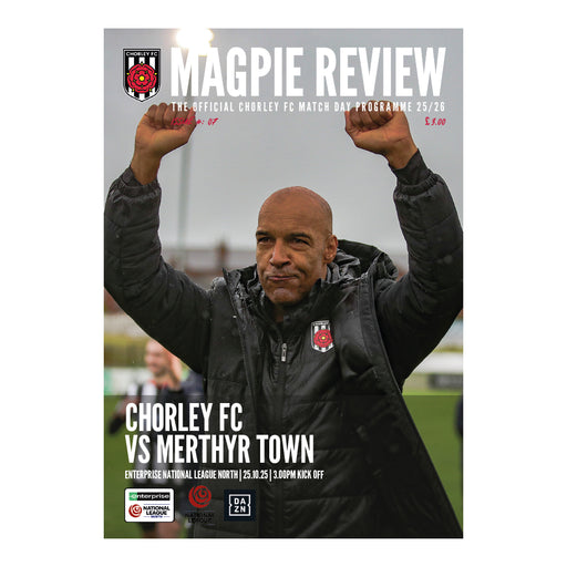 2025/26 #07 Chorley v Merhyr Town National League North 25.10.25 Printed Programme