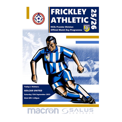 2025/26 07 Frickley Athletic v Golcar United 13.09.25 NCEL Premier Division Printed Programme