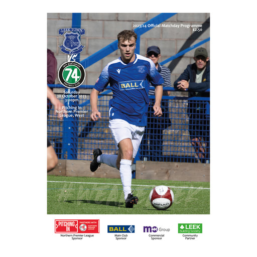 2023/24 #07 Leek Town v 1874 Northwich NPL West 28.10.23 Programme