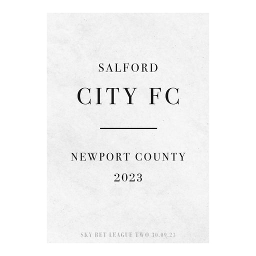 2023/24 #07 Salford City v Newport County SkyBet League 2 30.09.23 Programme