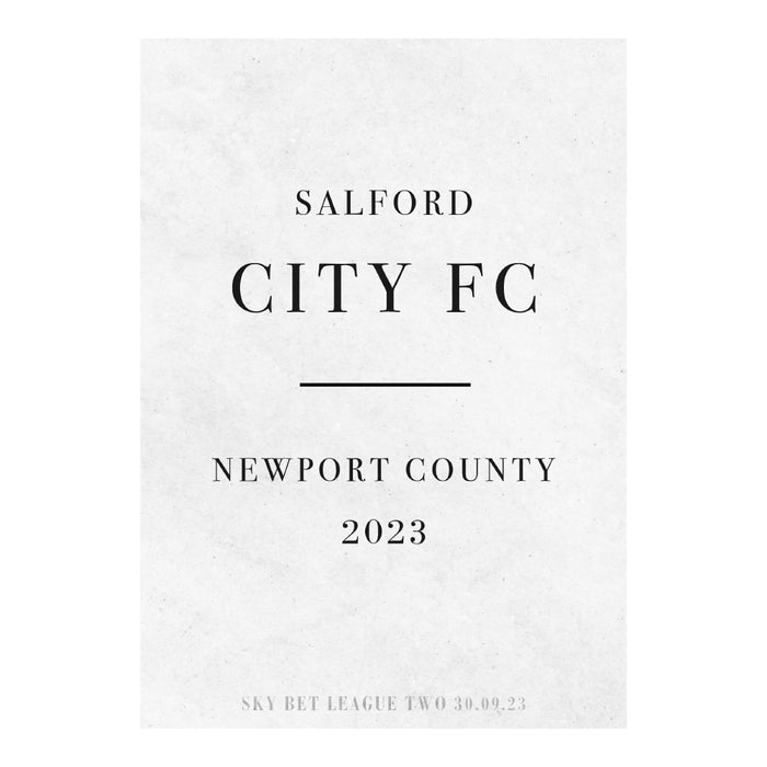 2023/24 #07 Salford City v Newport County SkyBet League 2 30.09.23 Programme