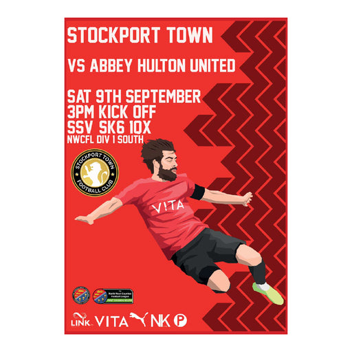 2023/24 #07 Stockport Town v Abbey Hulton United NWCFL 09.09.23 Printed Programme