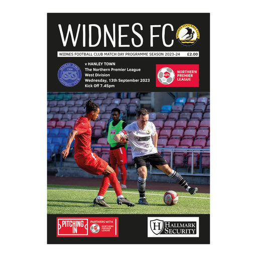 2023/24 #07 Widnes v Hanley Town NPL 13.09.23 Printed Programme