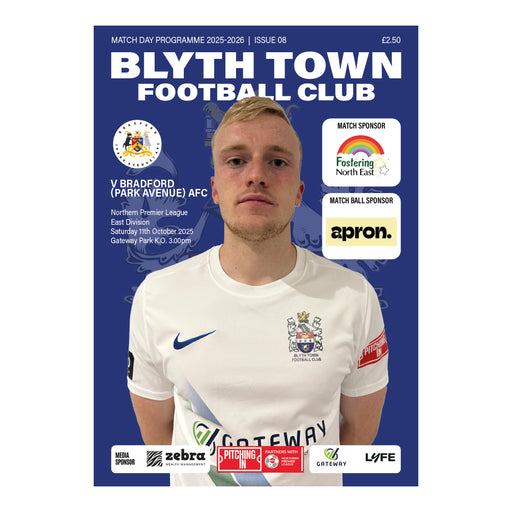 2025/26 08 Blyth Town v Bradford Park Avenue 11.10.25 Northern Premier League East Division Printed Programme