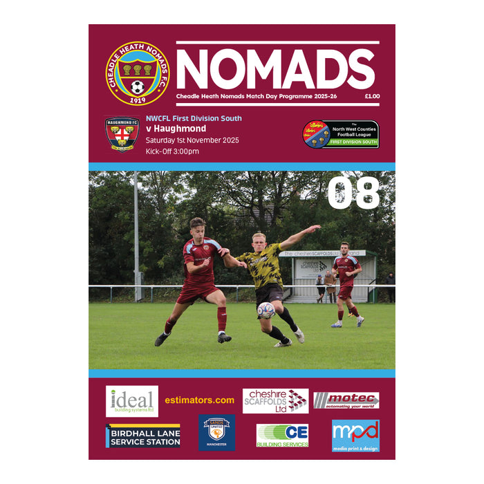 2025/26 #08 Cheadle Heath Nomads v Haughmond NWCFL 01.11.25 Printed Programme