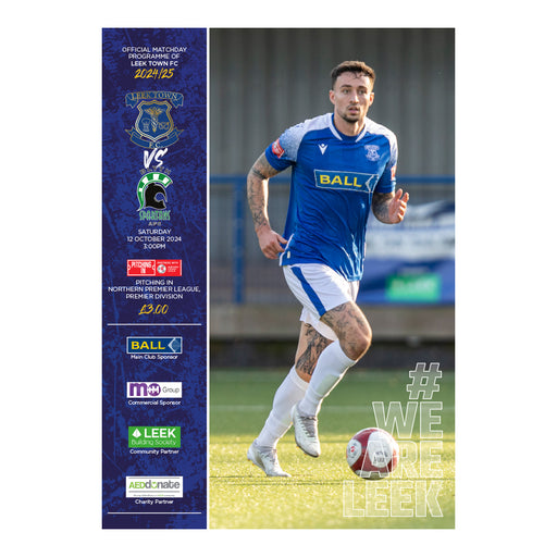 2024/25 #08 Leek Town v Blyth Spartans NPL 12.10.24 Programme