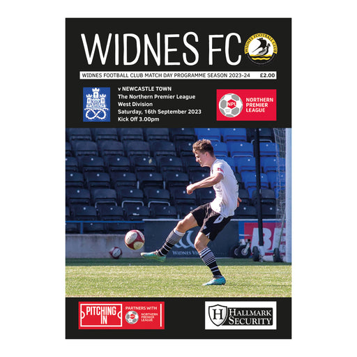 2023/24 #08 Widnes v Newcastle Town NPL 16.09.23 Printed Programme