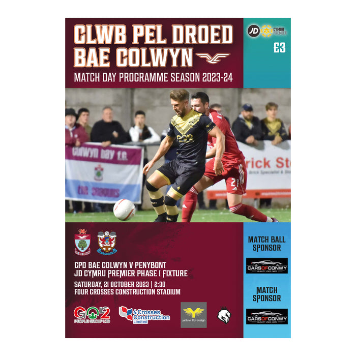 2023/24 #09 Colwyn Bay v Penybont JD Cymru Premier 21.10.23 Programme