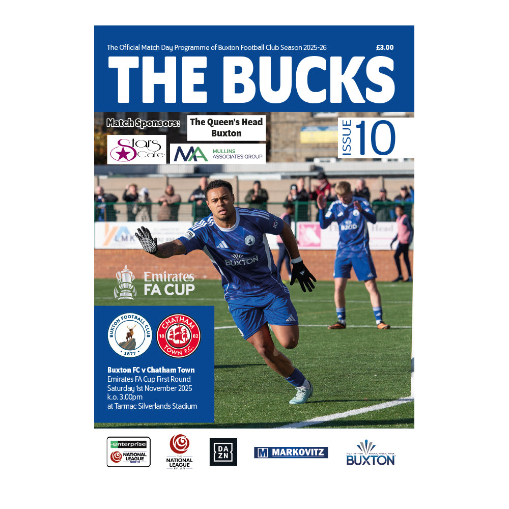 2025/26 #10 Buxton v Chatham Town FA Cup 01.11.25 Programme ...