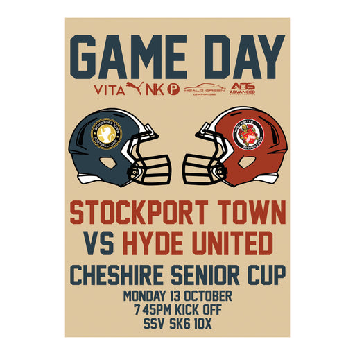 2025/26 #10 Stockport Town v Hyde United Cheshire Senior Cup 13.10.25 Printed Programme