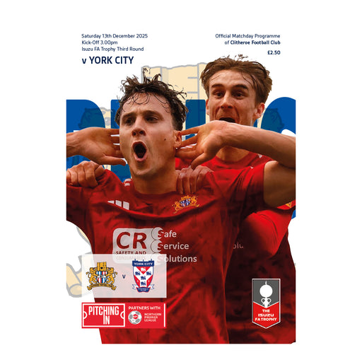 2025/26 11 Clitheroe v York City 13.12.25 FA Trophy Printed Programme