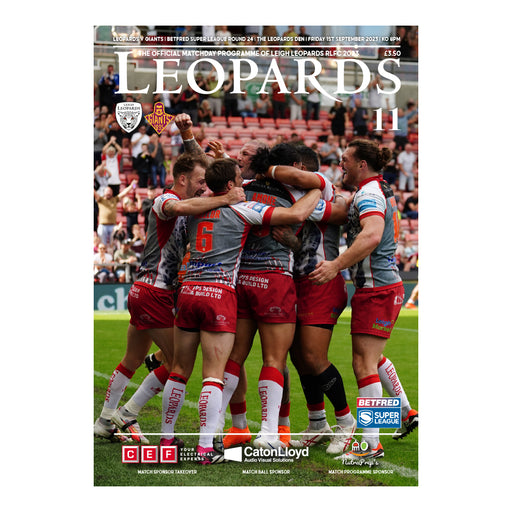 2023 #11 Leigh Leopards v Huddersfield Giants 01.09.23 Betfred Super League Rugby Printed Programme