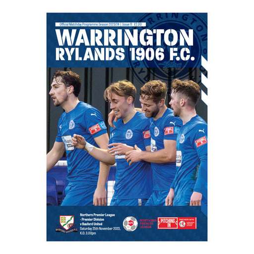 2023/24 #11 Warrington Rylands v Basford United 25.11.23 NPL Programme