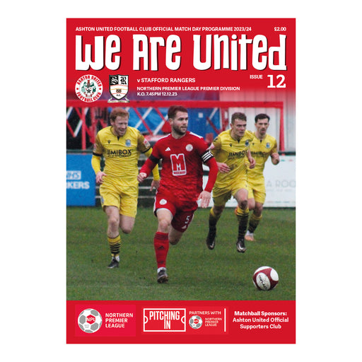 2023/24 #12 Ashton United v Stafford Rangers NPL 12.12.23 Programme