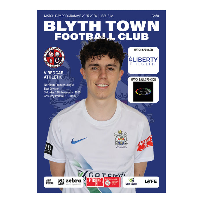 2025/26 12 Blyth Town v Redcar Athletic 29.11.25 Northern Premier League East Division Printed Programme