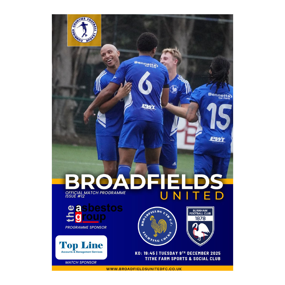 Broadfields United Football Club Programmes