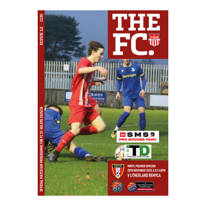 2025/26 #12 FC St Helens v Litherland REMYCA 28.11.25 NWCFL Printed Programme
