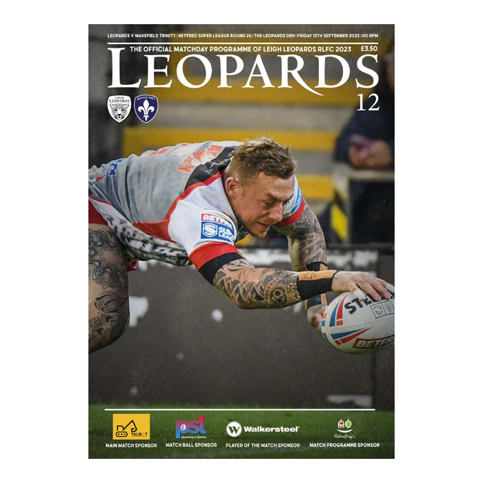 2023 #12 Leigh Leopards v Wakefield Trinity 15.09.23 Betfred Super League Rugby Printed Programme